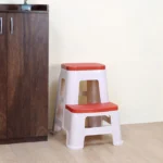 Nilkamal Step Stool 31 (Basket Beach / Coral Red)